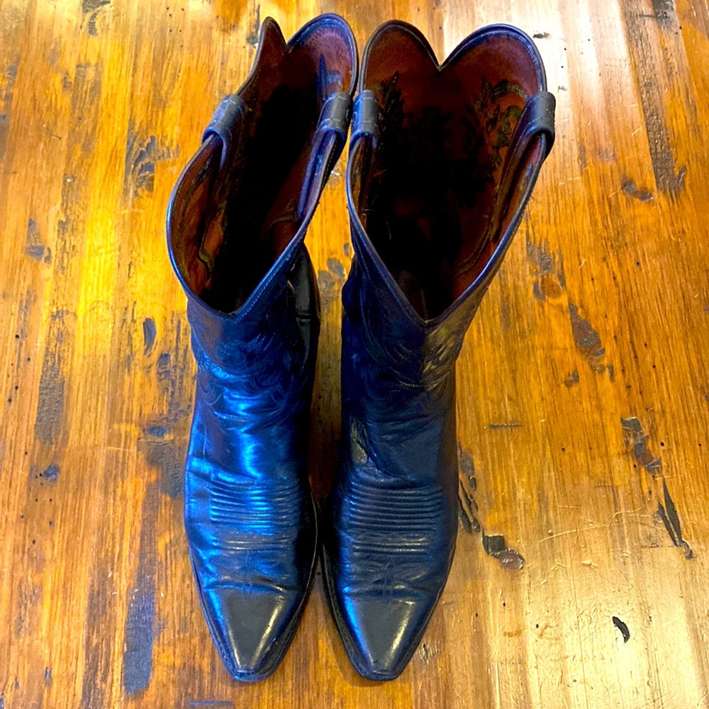 Lucchese 1883 Black Buffalo Cowboy Boots in size 10.5 D